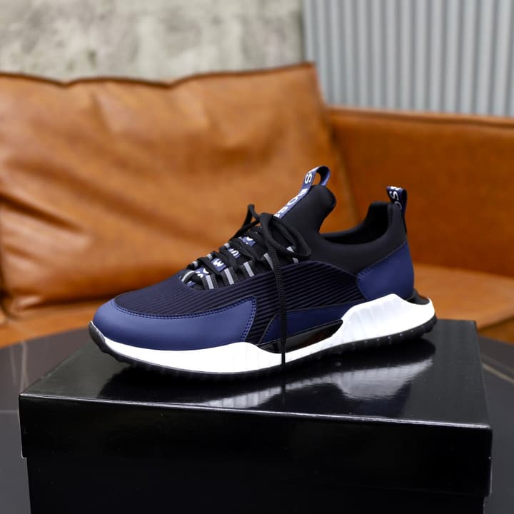 Boss Men's Knit Sneakers in Black Laced
