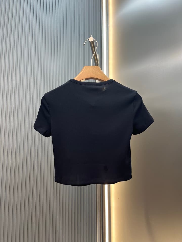 Fendi Roma Embroidered Knit T-Shirt in Black