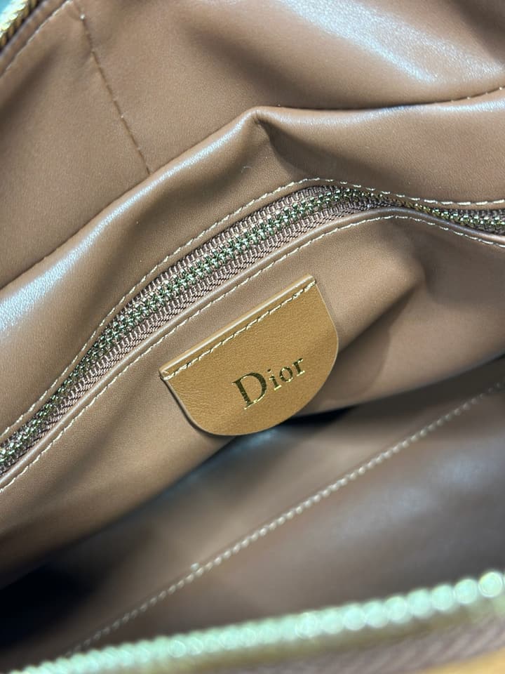 Dior Lady Dior Large Tote Bag in Brown Flocked Suede