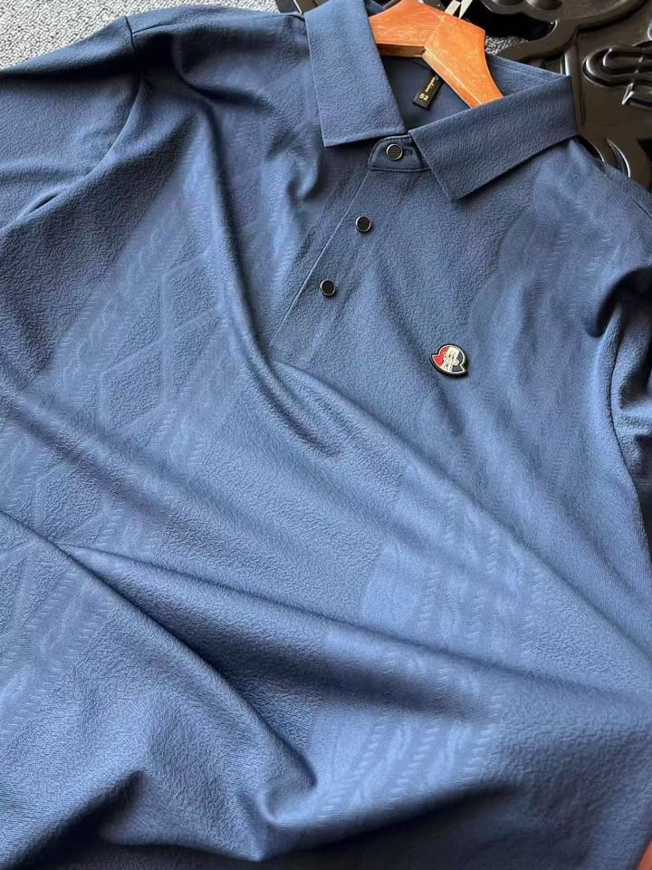 Moncler Ice Silk Jacquard Seamless Polo Shirt