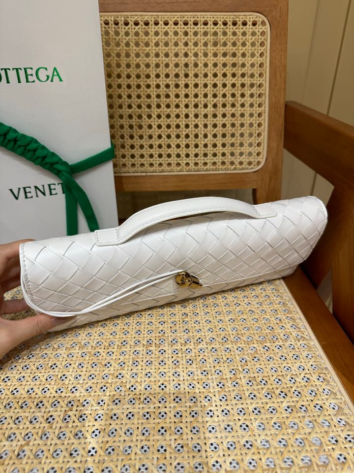 Bottega Veneta Andiamo Clutch Bag in Black Intrecciato