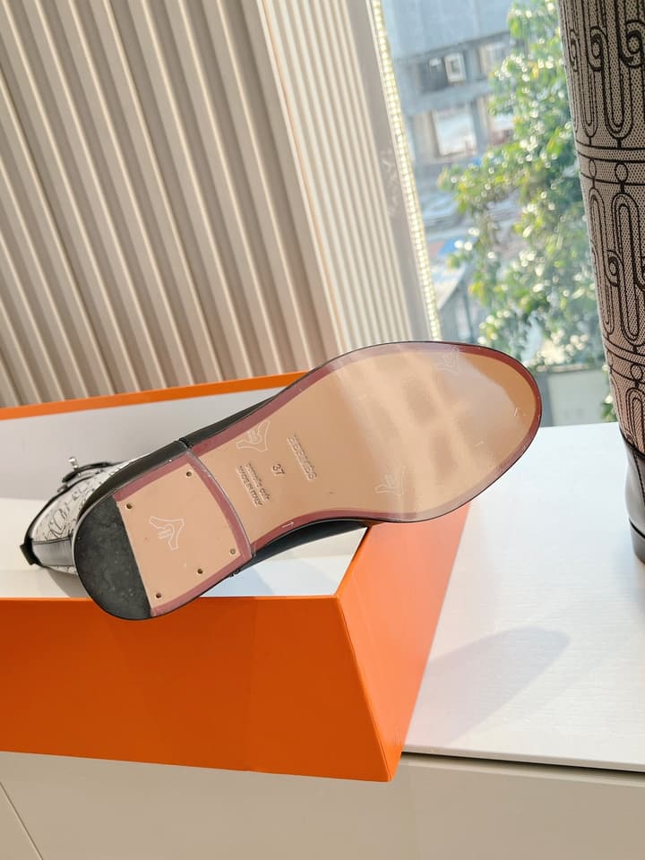 Hermès Jumping Canvas & Leather Knee-High Boots – 2024 Collection in Black