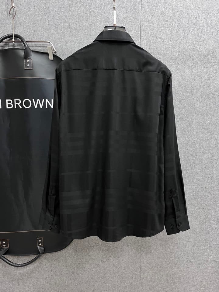 Burberry Men's Casual Long Sleeve Shirt – Autumn/Winter Collection in Charcoal Black