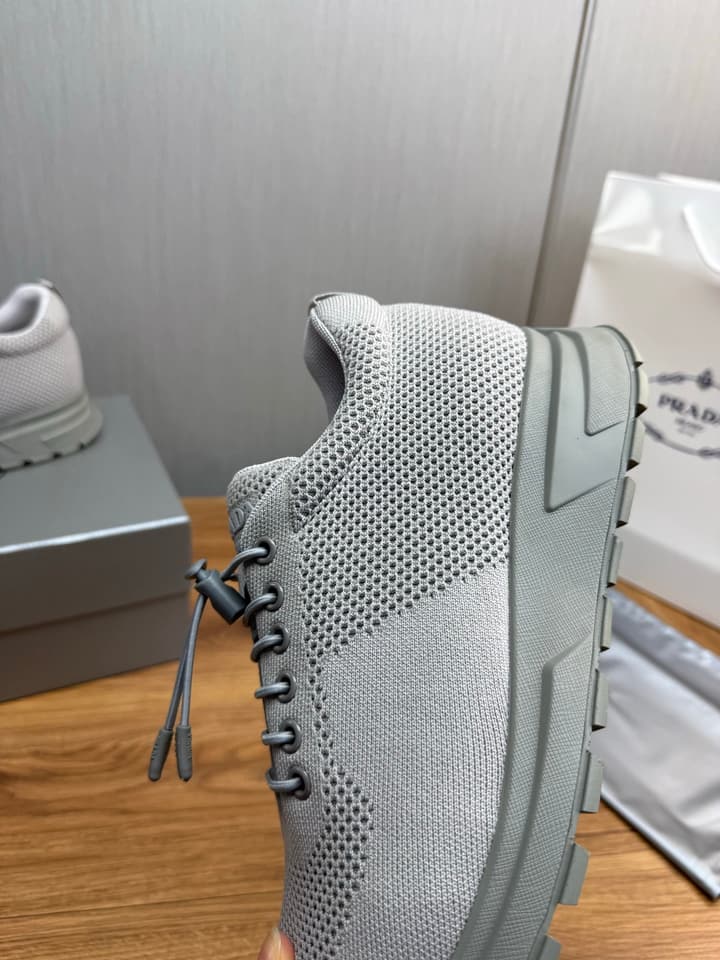 Prada Men's High-Quality Sneakers in Light Grey