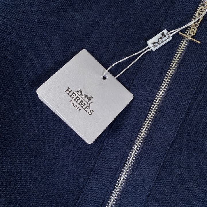 Hermès Classic Jacquard Cashmere Hooded Cardigan in Dark Jacquard Pattern