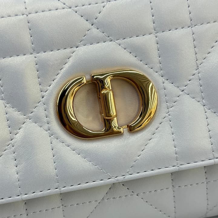 Dior Miss Caro Top Handle Clutch Bag – 2025SS in Pearlescent White Quilted