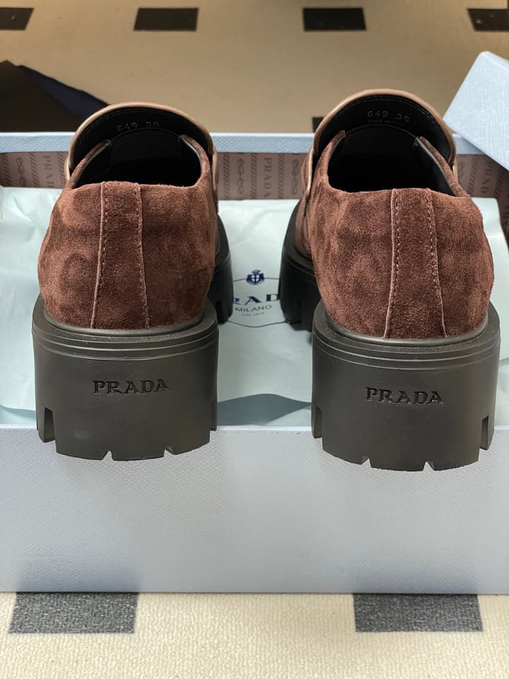 Prada Thick-Soled Platform Loafers – 25FW in Deep Gloss Black