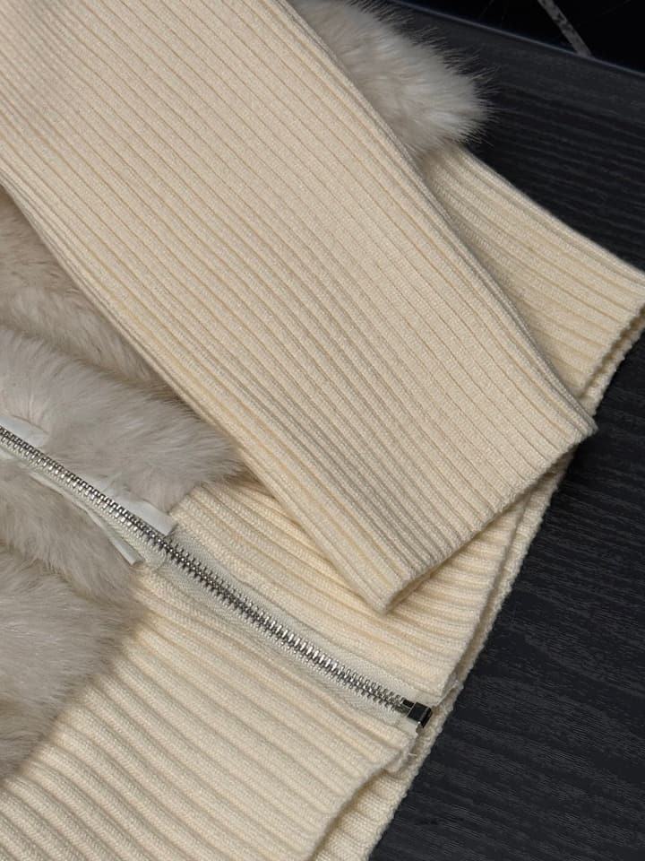 Moncler Convertible Faux Fur Jacket in Blended Beige Faux Fur
