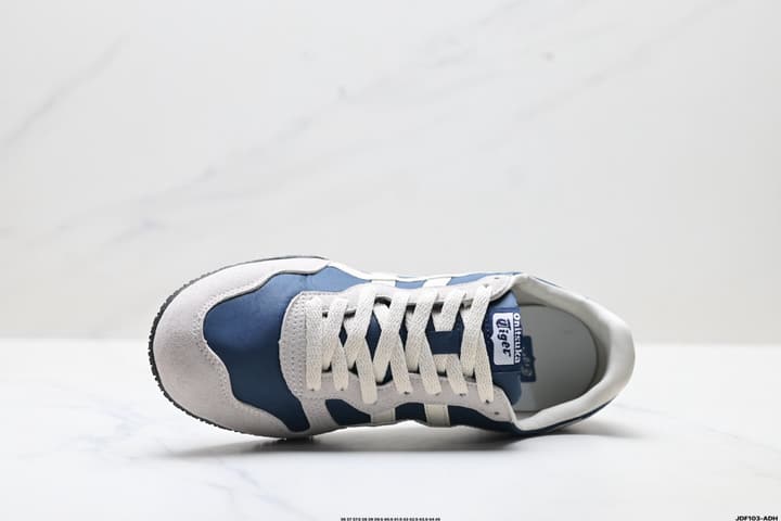 Onitsuka Tiger Serrano Nylon Retro Sneakers in Blue With White Stripes