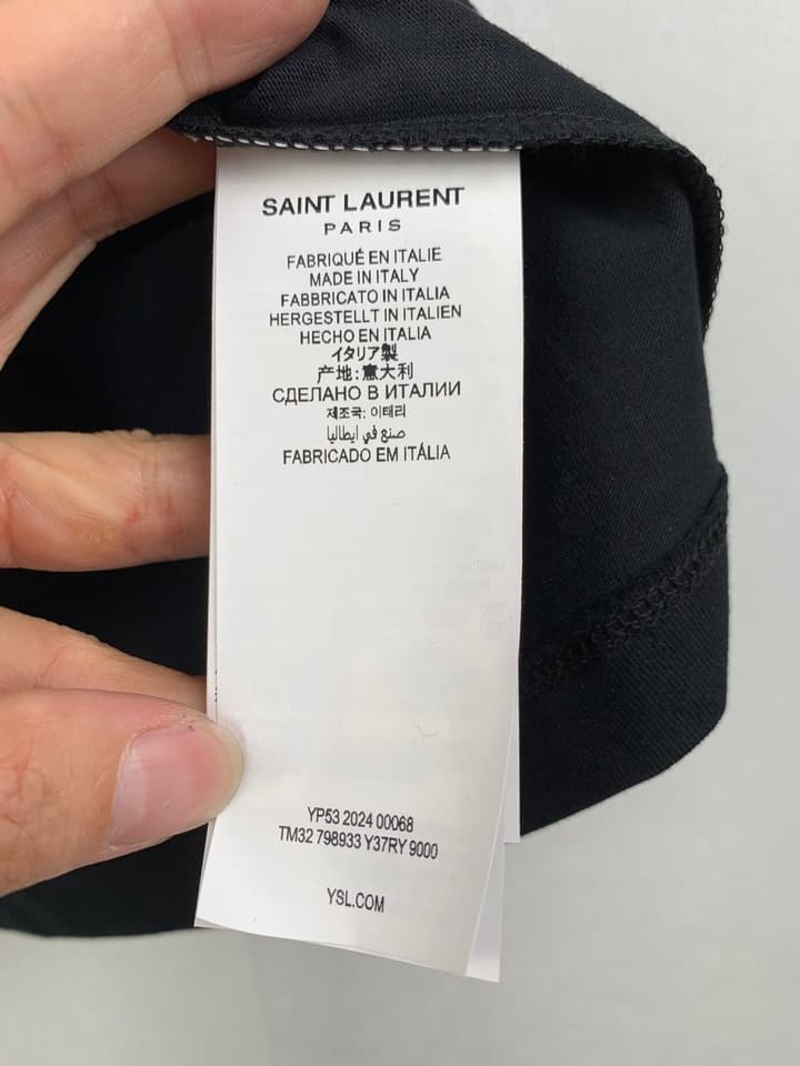 Saint Laurent Simple Logo Patch T-Shirt in Black