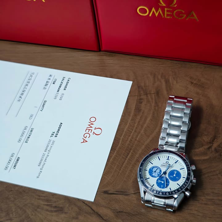 Omega Speedmaster Snoopy 50th Anniversary Quartz Watch in Blue Sub-dial Chronograph