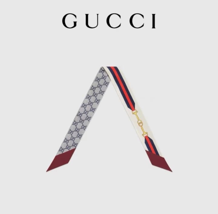 Gucci GG Logo Twilly Silk Scarf