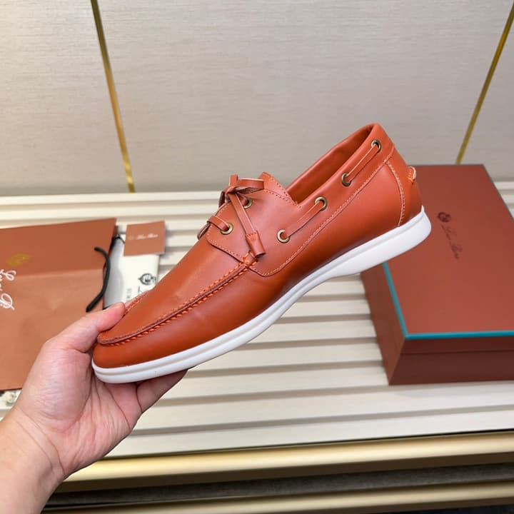 Loro Piana Moccasin Shoes – 2025 Collection in Navy Blue Leather