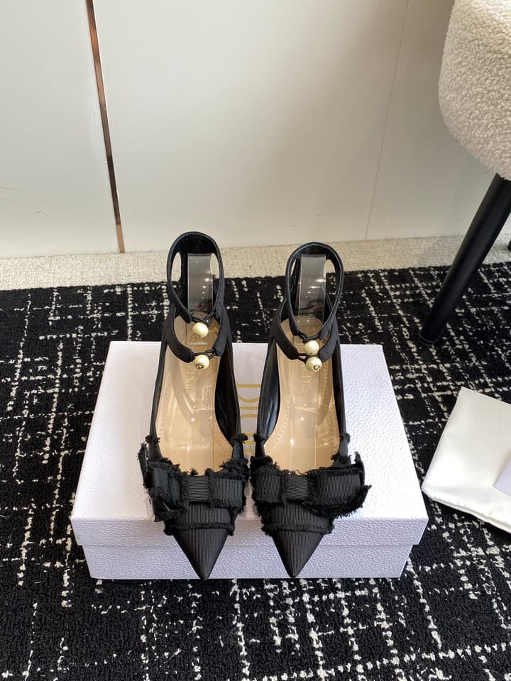Dior J'Adior Jolie Pearl Pointed-Toe Pumps – 2024SS in Black
