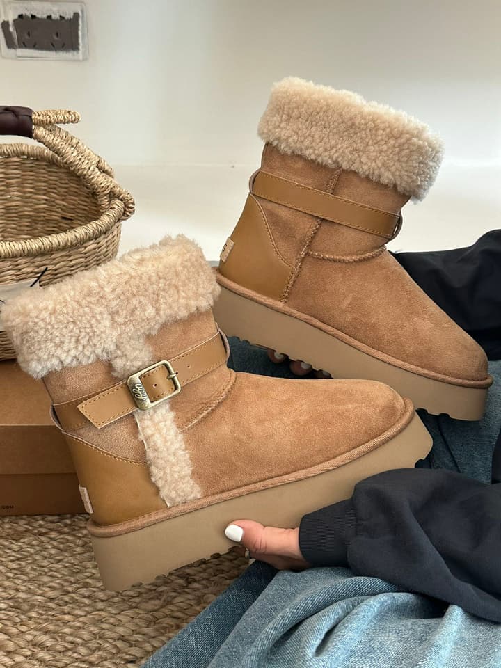 UGG Platform Shearling Ankle Boots