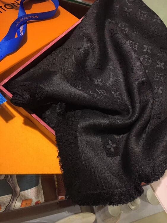 Louis Vuitton Classic Monogram Silk Cashmere Shawl in Beige