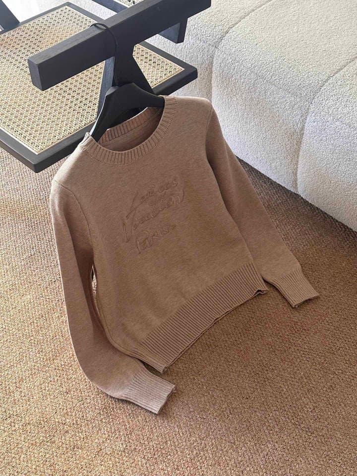 Louis Vuitton Embroidered Knit Sweater in Khaki