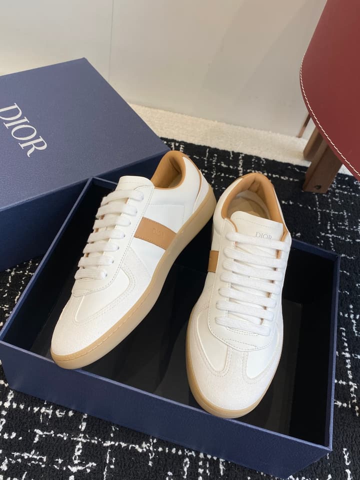 Dior 25 Pre-Fall Berlin 01 Casual German Training Sneakers – 2025 in White With Tan Accents