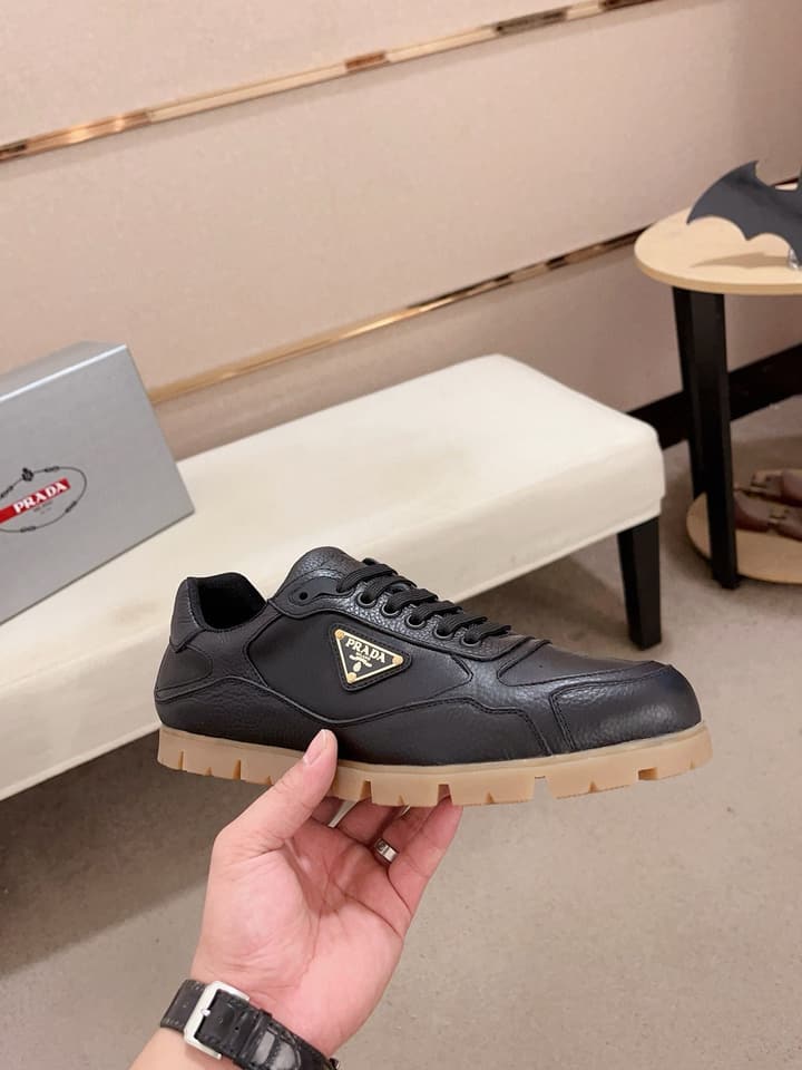 Prada Men's Air Cushion Sneakers in Beige Suede