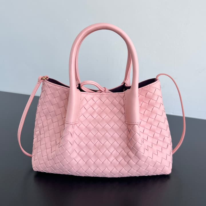 Bottega Veneta Pinacoteca Small Tote Handbag – 2025SS in Burgundy With Light Blue Lining A