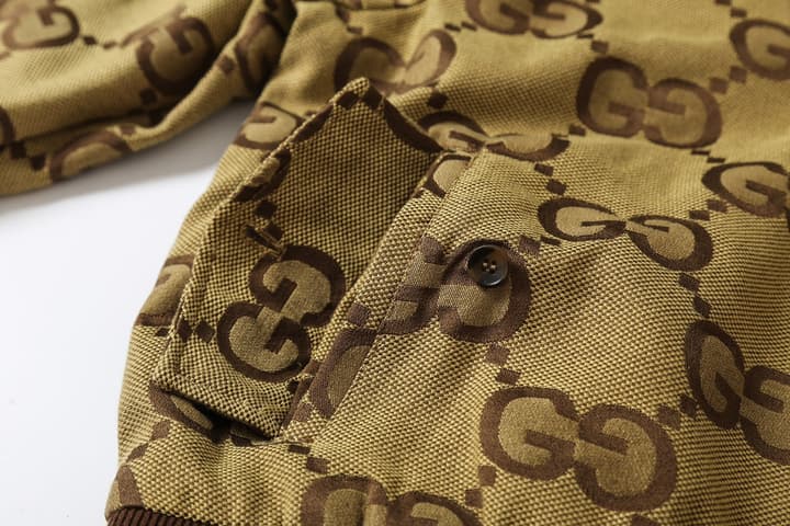 Gucci Double G Jacquard Stand Collar Jacket – 25FW in Camel Ebony Double G Jacquard