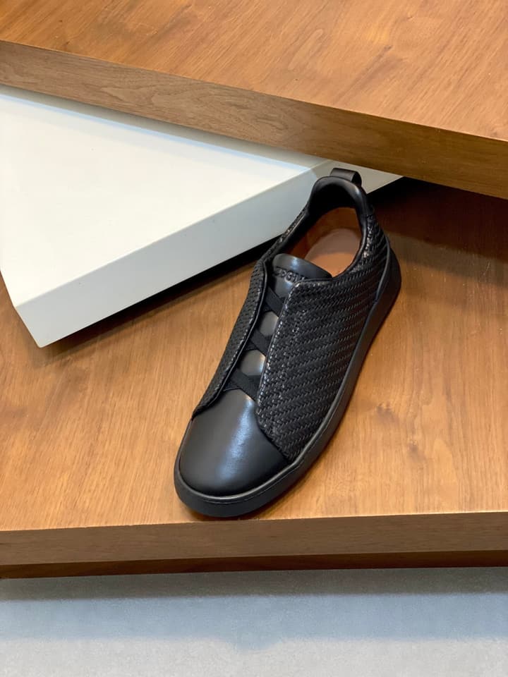 Ermenegildo Zegna Triple Stitch Sneakers in Black