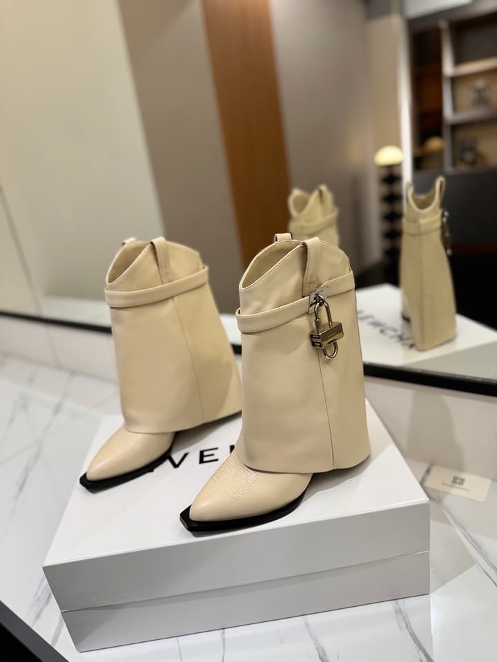 Givenchy High-Heel Embroidered Long Boots – 2024 SS in Black Leather