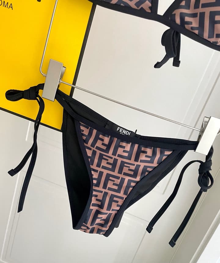 Fendi Versatile One-Piece Swimsuit in Brown Monogram Bikini