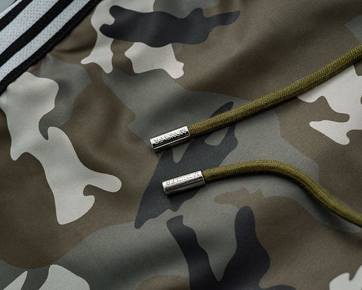Moncler Camouflage Swim Trunks – Spring/Summer 2026 in Green Camouflage
