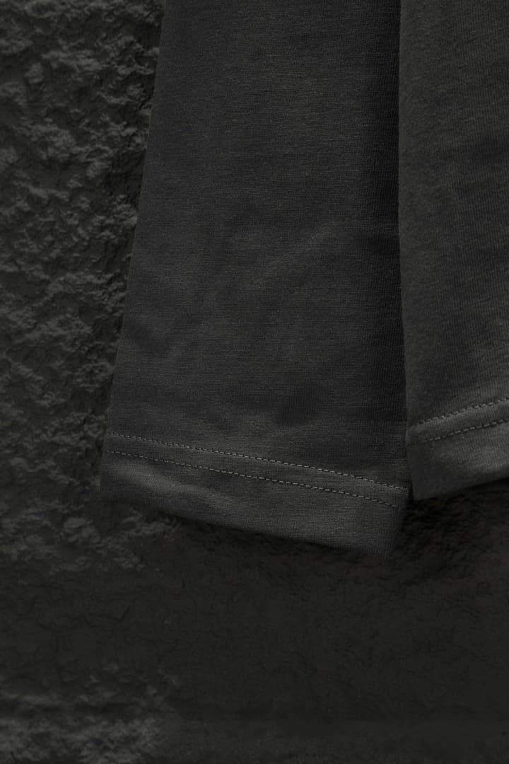 Prada Embroidered Oversize Long Sleeve T-Shirt in Deep Dark Gray