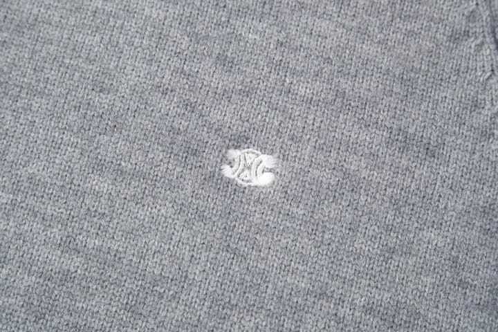 Celine Triomphe Embroidered Knit Sweater in Black