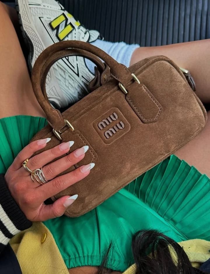 Miu Miu Suede Bowling Bag