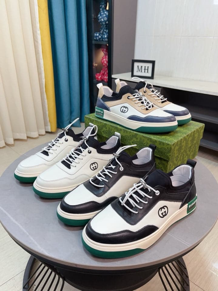 Gucci New Season Casual Fashion Sneakers in Black With Web Stripe