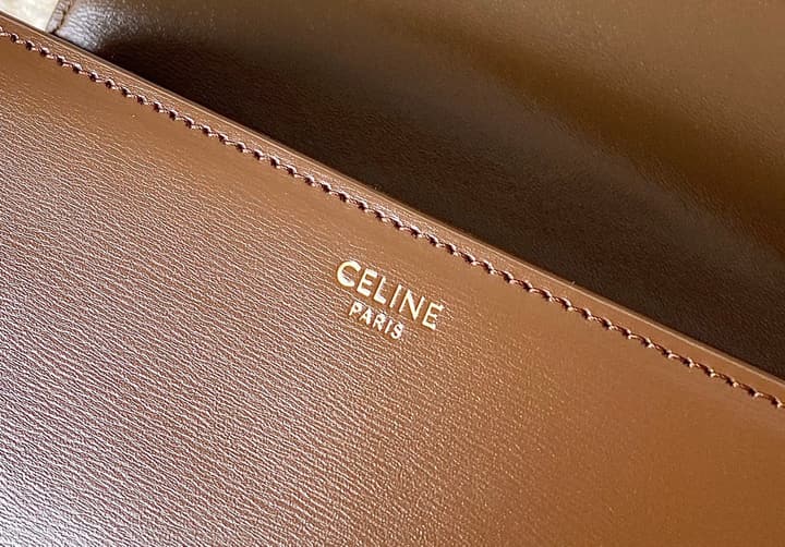 Celine Triomphe Box Calfskin Bag in Burnt Orange