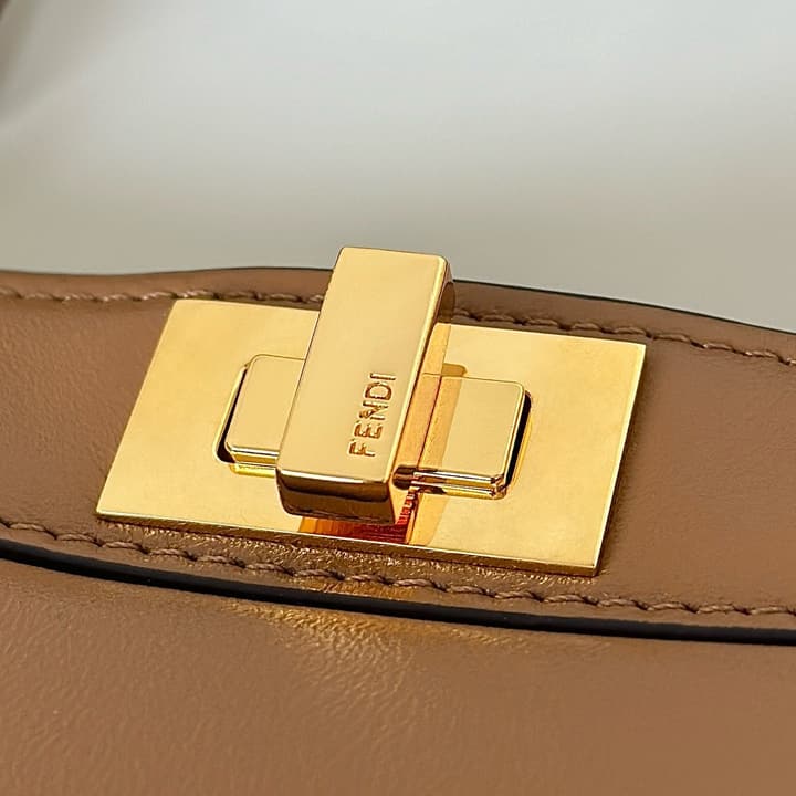 Fendi Peekaboo I See You Petite Handbag in New Caramel Leather