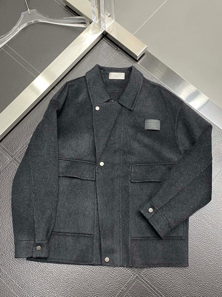 Dior Men's Classic Lambswool Short Coat in Camel Brown