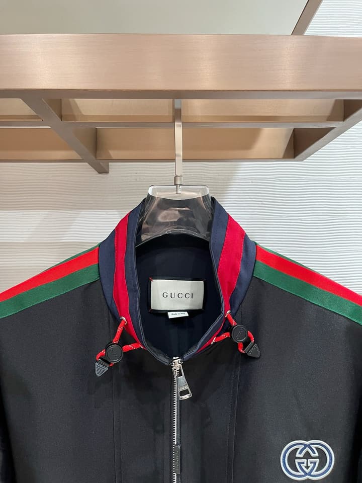 Gucci New Collection Runway Jacket in White And Navy Checkered