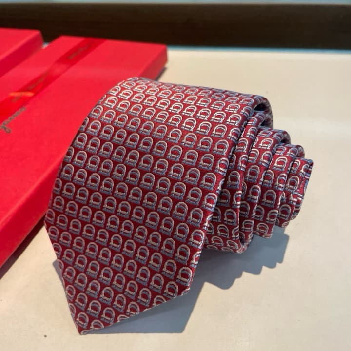 Ferragamo Men's Silk Tie Series in Burgundy