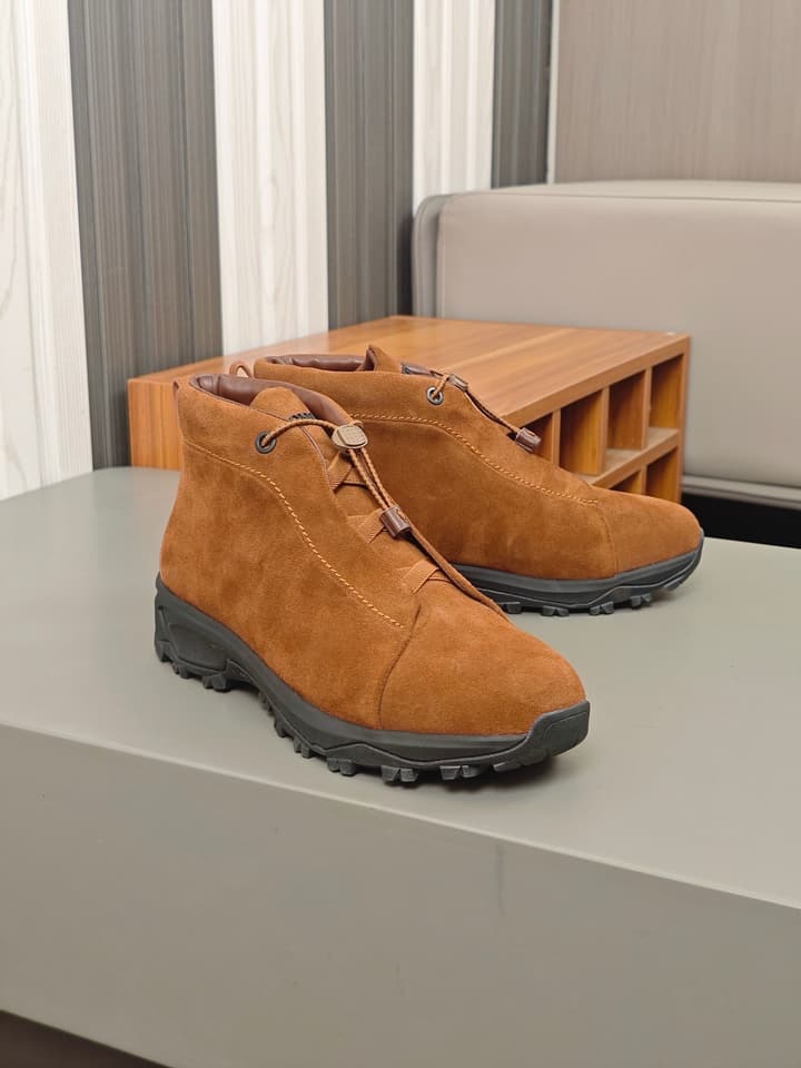 Zegna Triple Stitch™ Monte Luxury Casual Shoes in Black Leather High-top