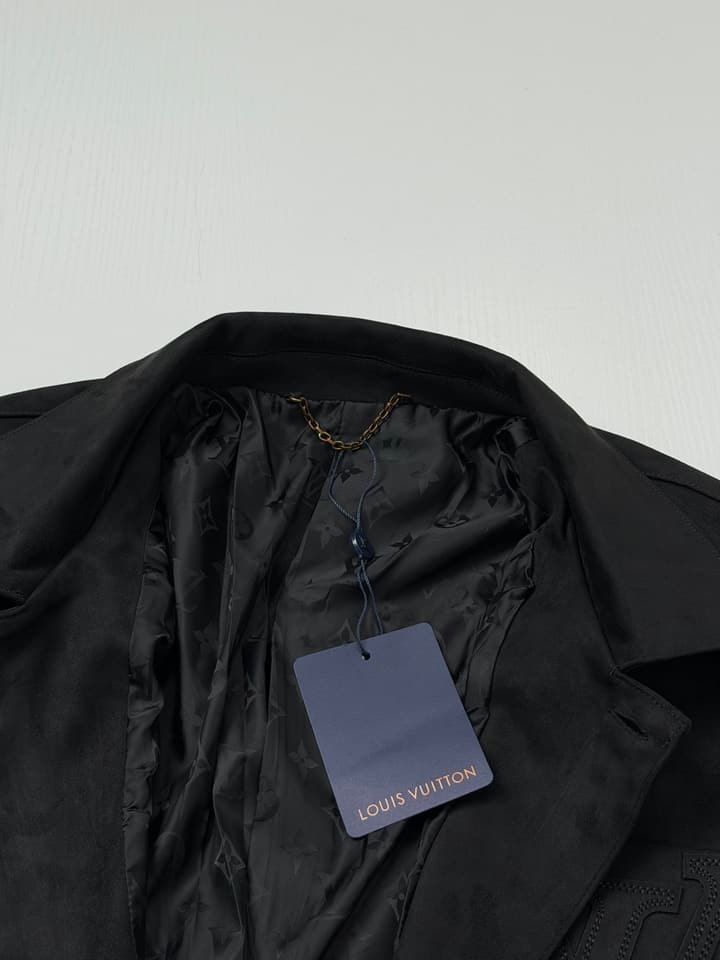 Louis Vuitton 3D V Embroidered Suede Workwear Jacket