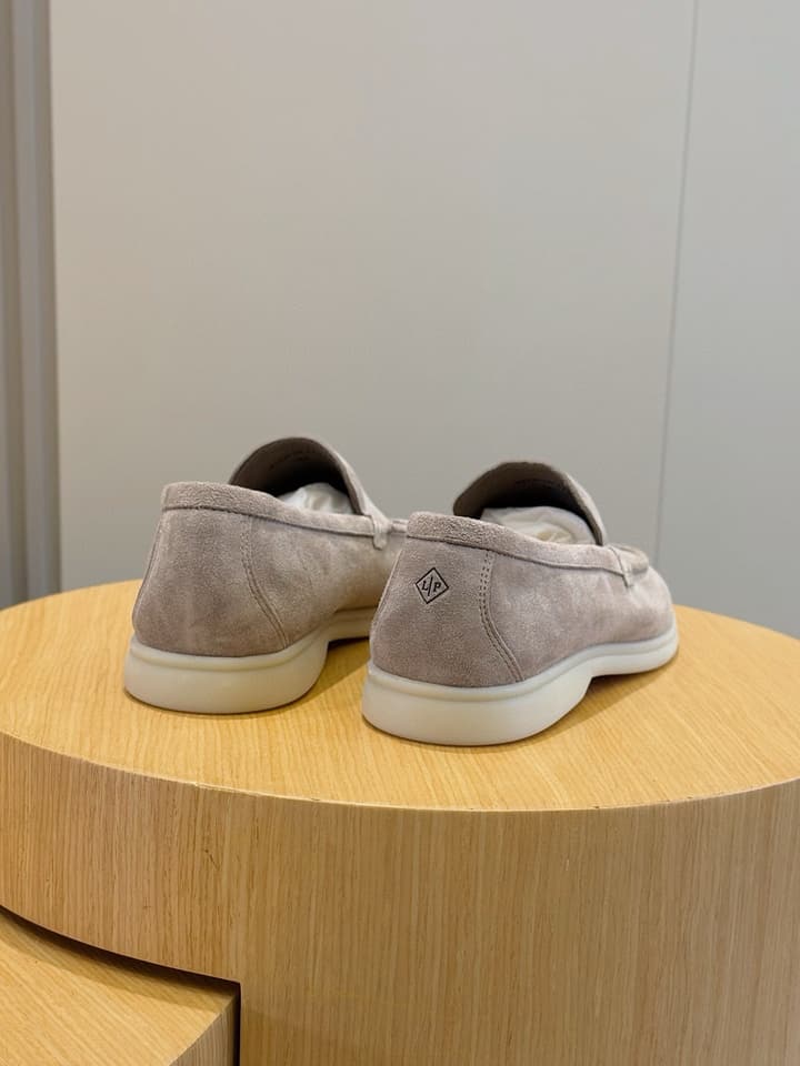 Loro Piana Italian Handmade Suede Loafers in Camel Brown Suede