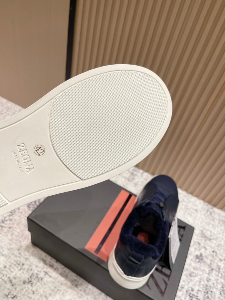 Zegna Triple Stitch Low-Top Casual Shoes – 2025SS in Black Leather