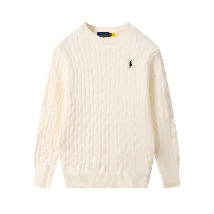 Ralph Lauren Cable Knit Crewneck Sweater in Black