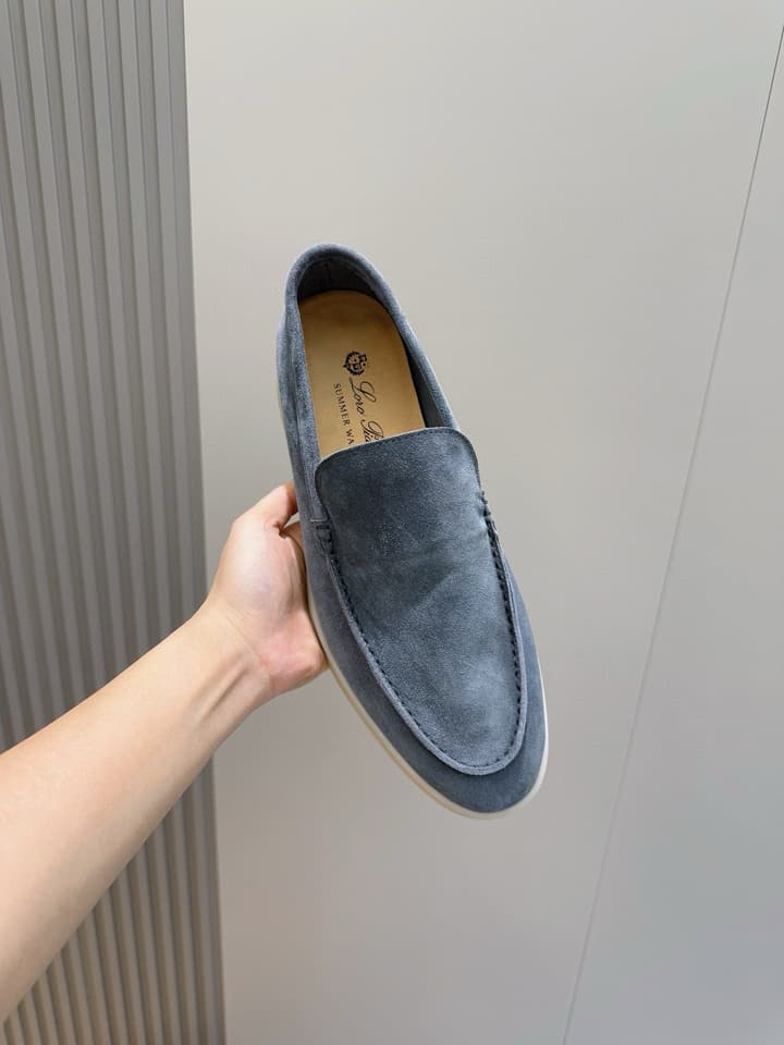 Loro Piana Italian Handmade Suede Loafers in Camel Brown Suede