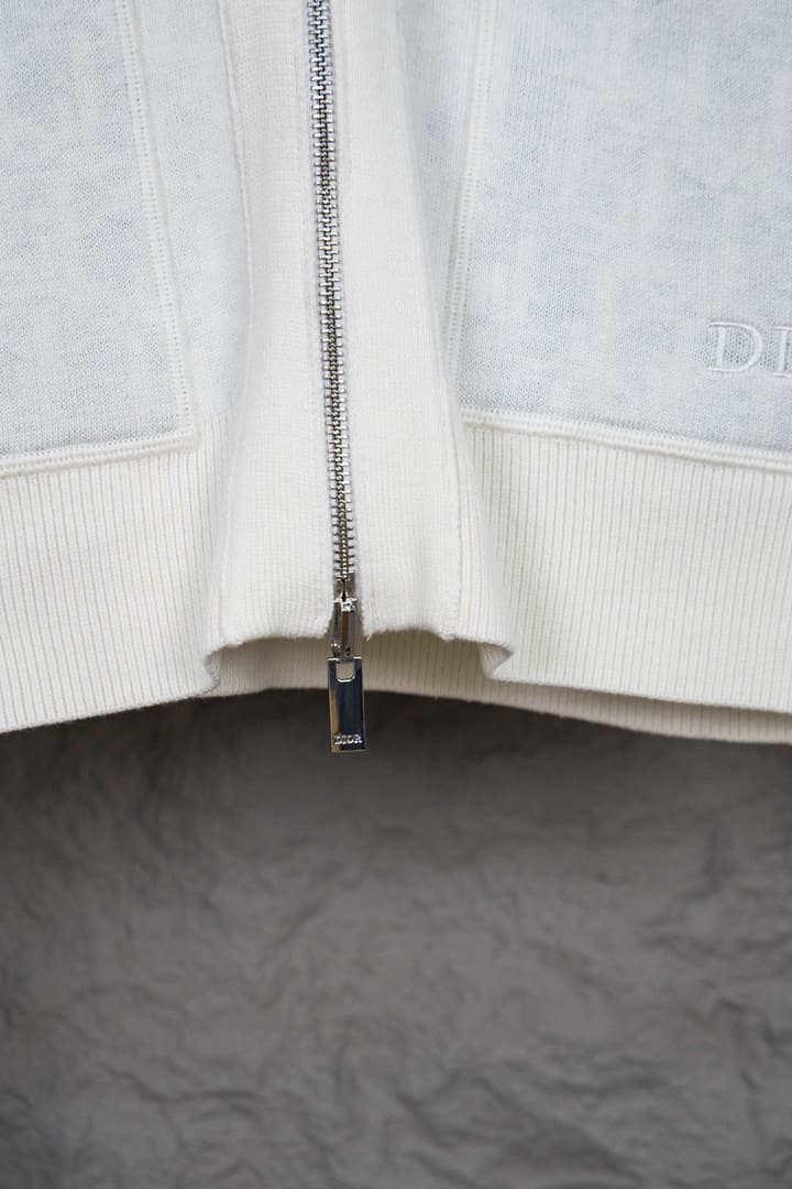 Dior CD Monogram Jacquard Cardigan – 24SS in Dark Grey