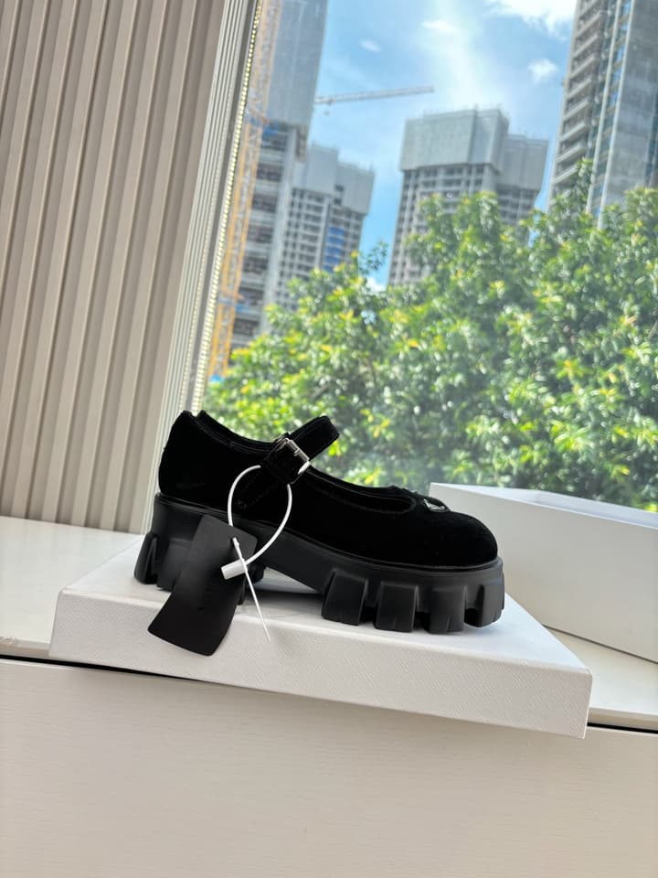 Prada Monolith Platform Mary Jane Loafers – 25FW in Assorted Leather & Suede Collection