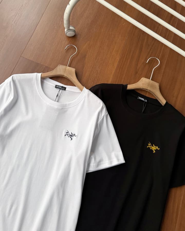 Arc'teryx Embroidered Minimalist Cotton T-Shirt in Classic Black
