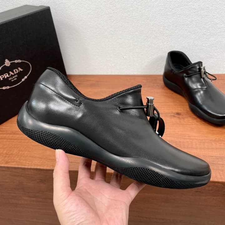 Prada Toblach Leather Casual Sneakers
