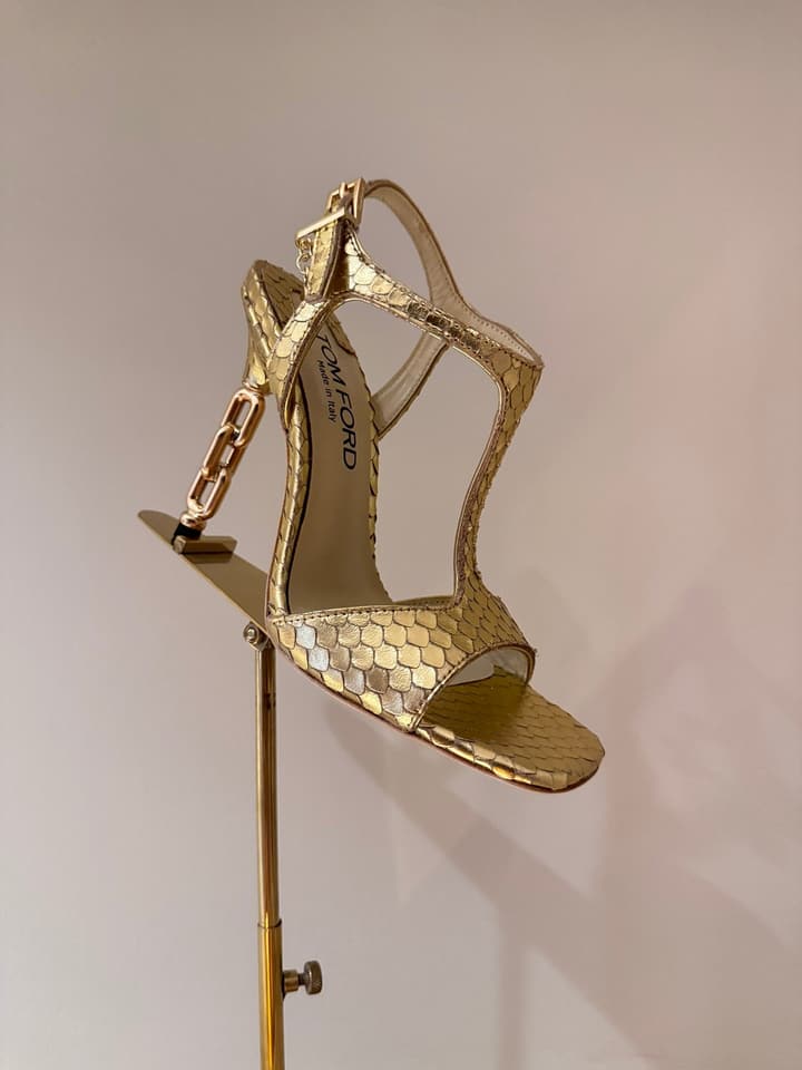 TOM FORD Padlock Heeled Sandals – 24SS Collection in Black Sandals