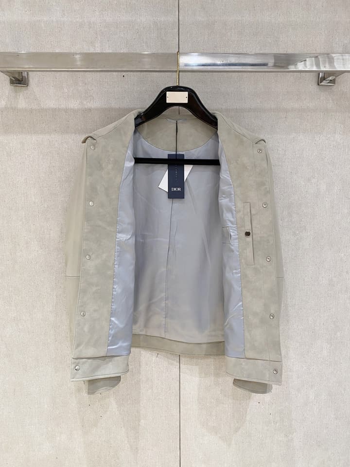 Dior Leather Jacket – 2025SS/FW Collection in Light Gray Suede Jacket